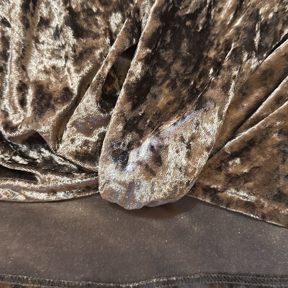 Velvet Long Sleeve Top in an iridescent silver - Picture 4 of 4